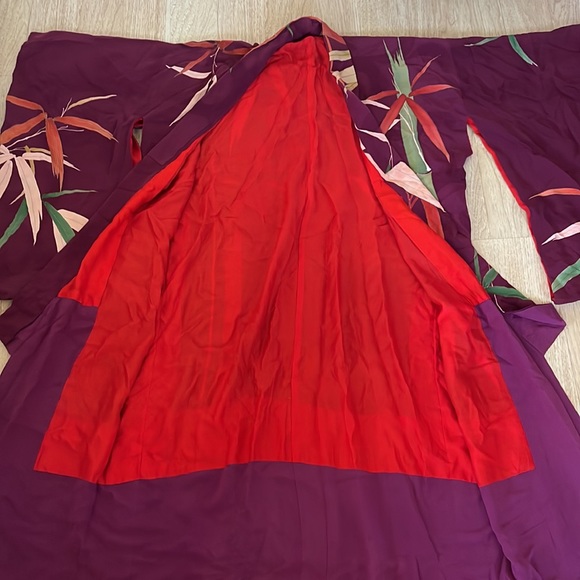Vintage Japanese bamboo Kimono silk robe. - Picture 6 of 12